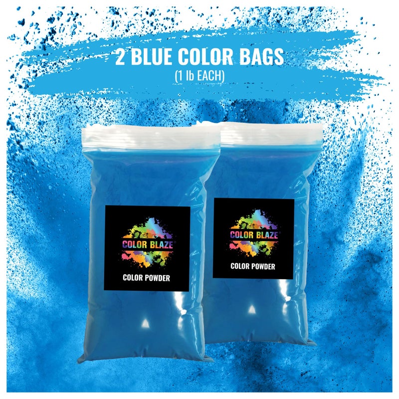 Color Blaze Blue Baby Gender Reveal Powder - 2 Pounds of Colored Powder for Boy - for Motorcycle Burnout, Toss, Photoshoot, Party & Festival - Combo Pack of 2 Bags with 1 Pound - Blue - Image 5